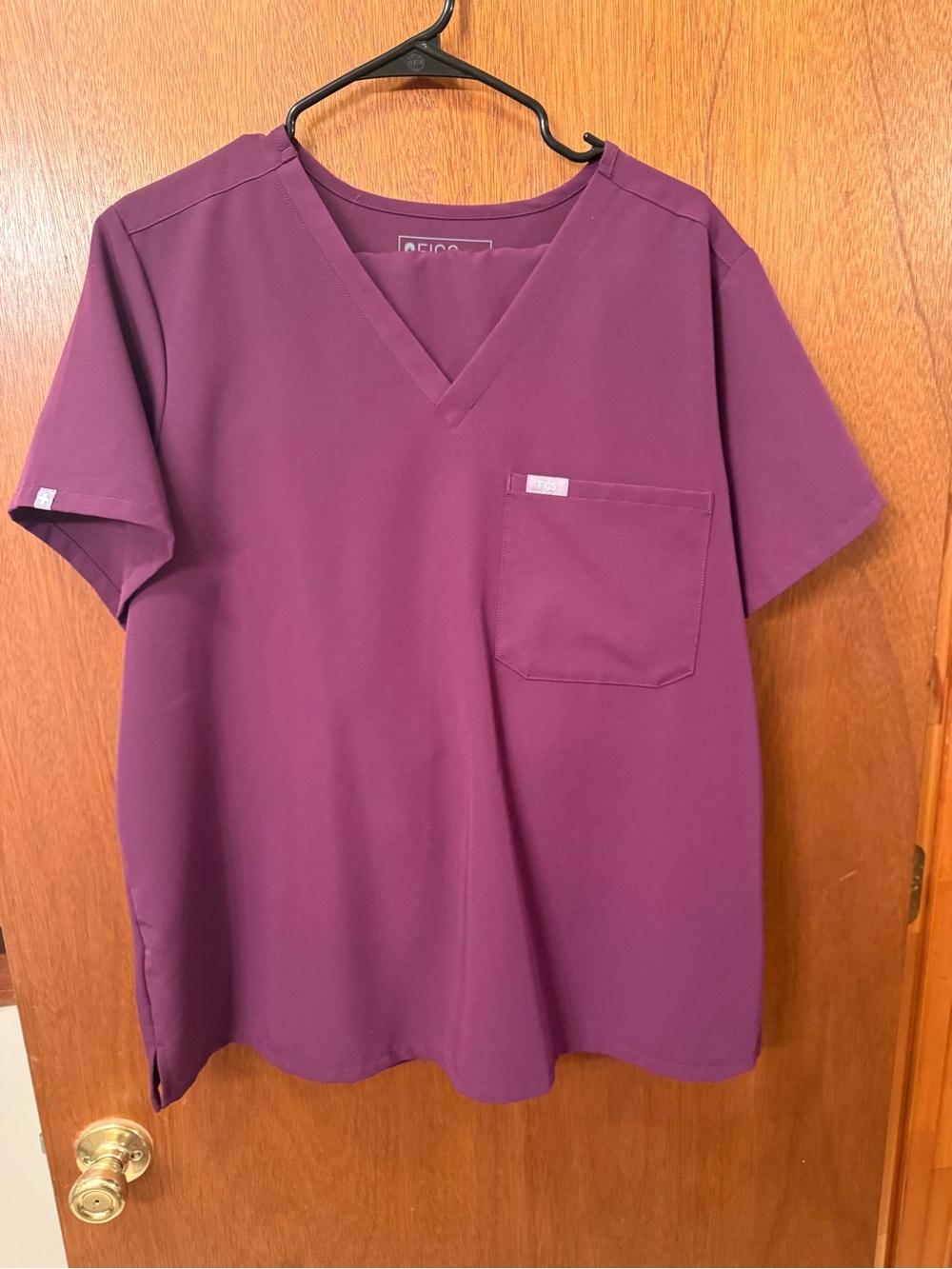 Women's Catarina V Neck Medical Scrub Top - deep purple size XXL